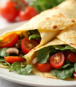 Rețetă Low-carb, High-fat, High-protein, Keto Clătite sărate cu mix de legume și cașcaval light