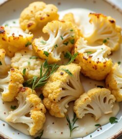 Rețetă Hipocalorică Conopidă la Cuptor cu Sos de Iaurt Aromat