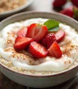 Rețetă Hipocalorică și Post intermitent Porridge de ovăz cu Fructe și Aromă de Scorțișoară