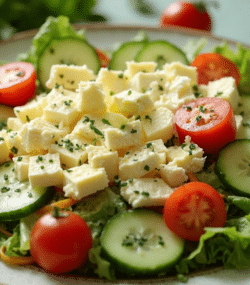 Rețetă Hipocalorică Salată de Vară cu Telemea Light și Mix de Legume Crocante