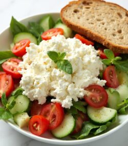 Rețetă Hipocalorica, IF, Low-carb, High-protein, Low-fat Salată răcoritoare cu brânză cottage și legume crocante