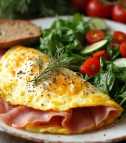Rețeta Hipocalorica, Low-carb omletă mediteraneană cu prosciutto