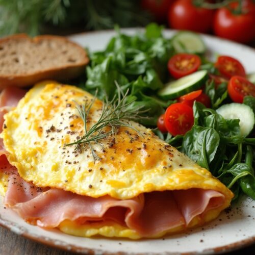 Rețeta Hipocalorica, Low-carb omletă mediteraneană cu prosciutto