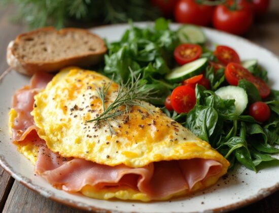 Rețeta Hipocalorica, Low-carb omletă mediteraneană cu prosciutto