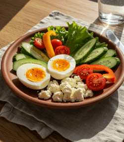 rețetă ouă fierte cu brânză si legume