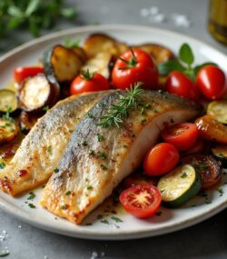 Rețetă hipocalorica macrou la cuptor cu ratatouille de legume