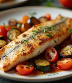 Rețetă hipocalorică salată de macrou la cuptor cu legume mediteraneene