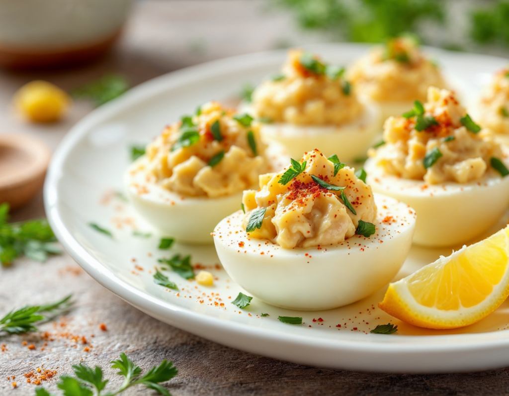 rețetă low carb high protein, keto, paleo ouă umplute cu ton