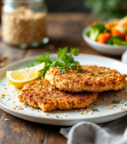 rețetă dukan șnițel în crustă de tărâțe de ovăz