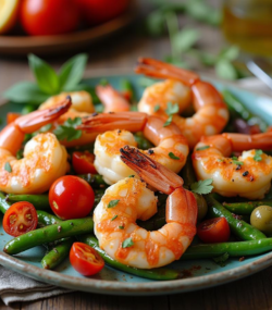 Rețetă south beach low carb high protein creveți la grătar cu usturoi și legume mediteraneene