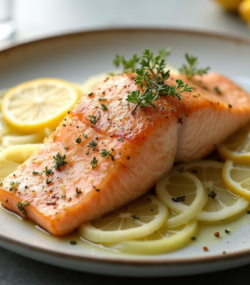 Rețetă hipocalorică somon la cuptor cu fenicul și lămâie