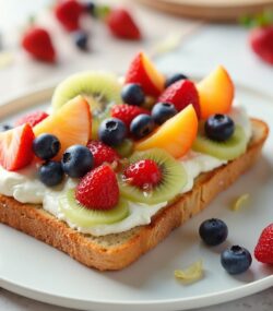 Rețetă hipocalorică toast wassa cu cottage și mix de fructe 