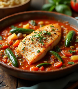 Rețetă hipocalorică tocăniță de legume cu biban de mare și quinoa aromată