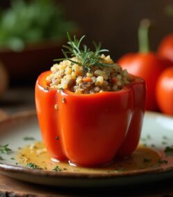 Rețetă hipocalorica vegana si vegetariana ardei umpluți de post cu ciuperci