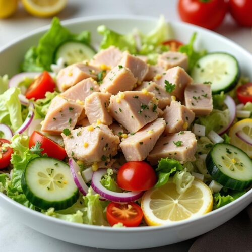 Rețetă hipocalorică salată de legume proaspete cu ton și lămâie
