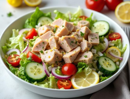 Rețetă hipocalorică salată de legume proaspete cu ton și lămâie