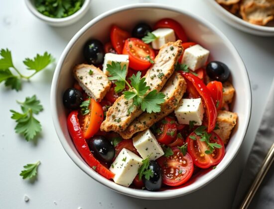 Rețeta hipocalorică salată de pui cu ardei copt