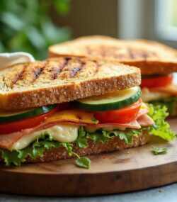 Rețetă hipocalorică sandviș delicios cu pui și legume la grătar