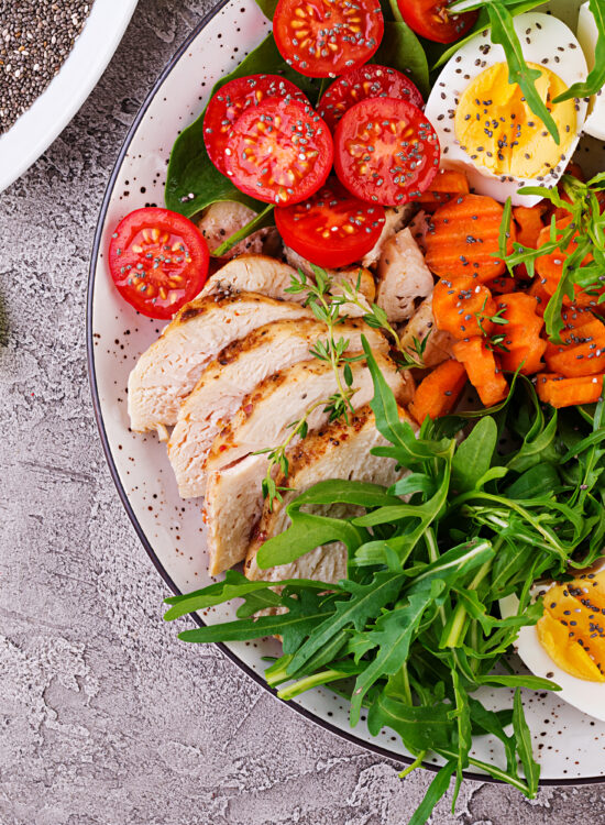 Imagine de sus cu o farfurie in dieta fodmap