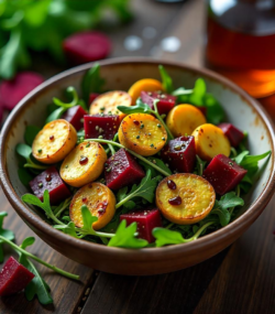 Rețetă Salată Caldă de Dovlecel, Sfeclă Roșie și Rucola