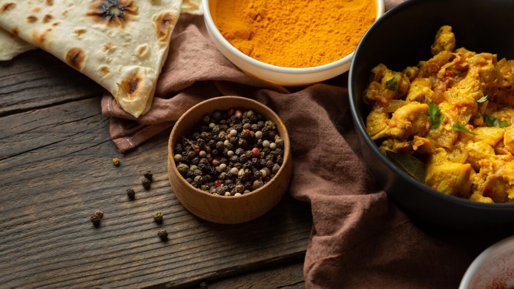 preparat sanatos in dieta indiana, pe un fundal de lemn