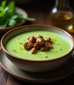 Rețetă hipocalorica supă cremă de fasole verde cu ficăței sotați și ceapă