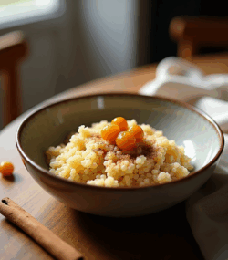 rețetă cu quinoa, stafide și scorțișoară