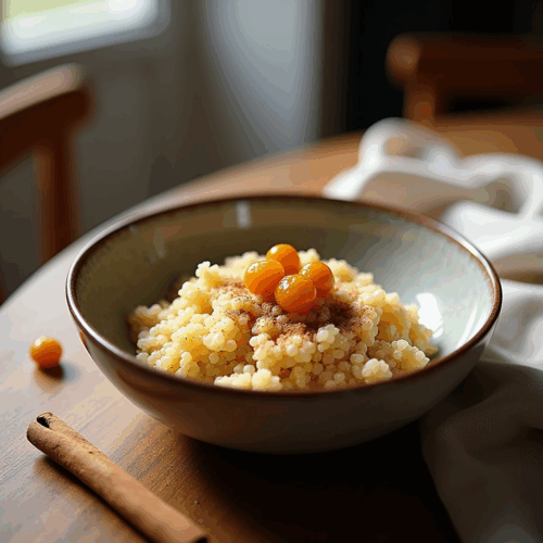 rețetă cu quinoa, stafide și scorțișoară