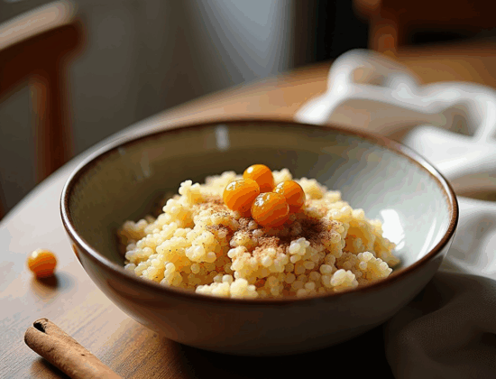 rețetă cu quinoa, stafide și scorțișoară