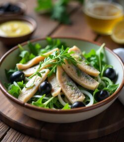 Rețeta hipocalorica salată de hering marinat cu rucola