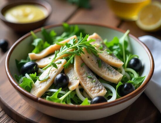 Rețeta hipocalorica salată de hering marinat cu rucola