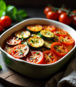 Rețeta dovlecei la cuptor cu roșii