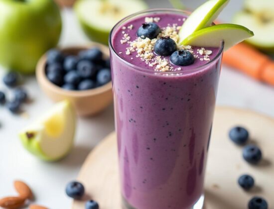 Rețetă Paleo Smoothie Revigorant cu Afine și Măr Verde