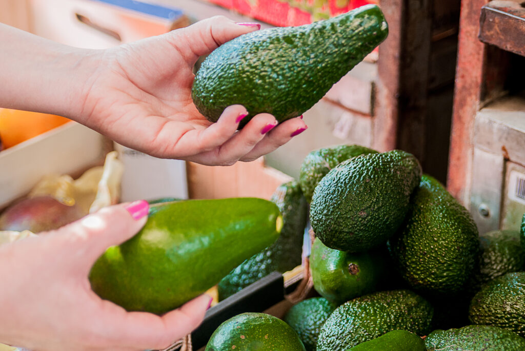 tipuri diferite de avocado în mâinile unei femei
