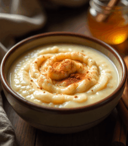 Rețeta budincă de orez cu lapte vegetal și scorțișoară