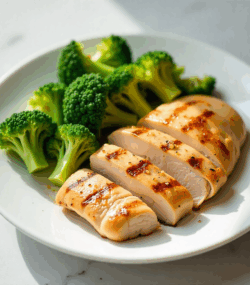 Rețeta piept de pui la grătar cu broccoli la abur