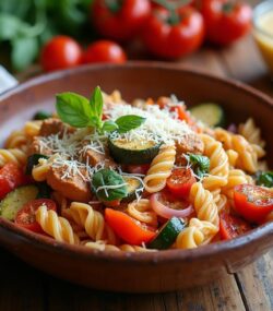 Rețeta hipocalorică bol de paste integrale cu ton și legume sotate