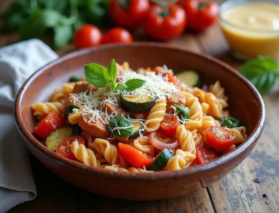 Rețeta hipocalorică bol de paste integrale cu ton și legume sotate