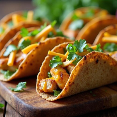Rețeta hipocalorică mini tacos cu pui și cheddar
