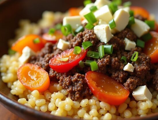 Rețeta hipocalorică salată caldă cu cuscus și vită