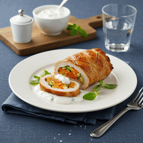 Rețeta ruladă de curcan cu legume și iaurt