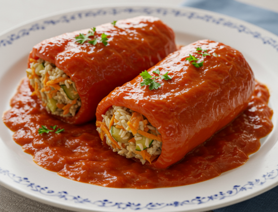 Rețeta ardei umpluți de post cu orez și legume