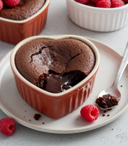 Rețeta lava cake dietetic cu ciocolată și zmeură