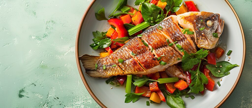 peste slab cu legume, mancare de dieta cerin